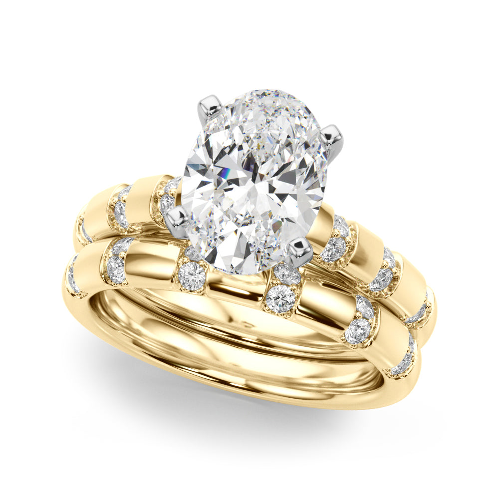 Artisan Sidestone Round Diamond Engagement Ring — 9K/18K Gold & Platinum