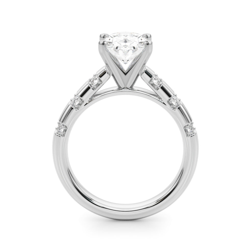 Artisan Sidestone Round Diamond Engagement Ring — 9K/18K Gold & Platinum