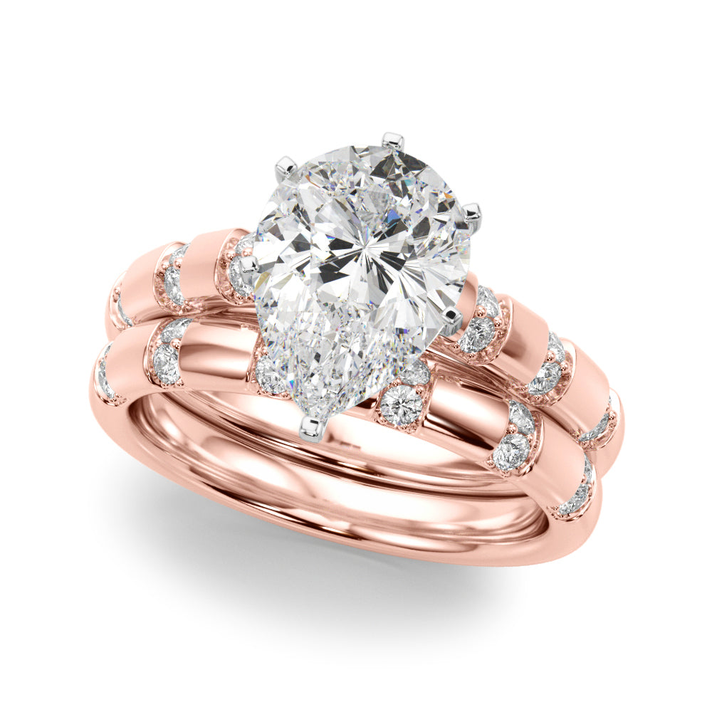 Artisan Sidestone Round Diamond Engagement Ring — 9K/18K Gold & Platinum