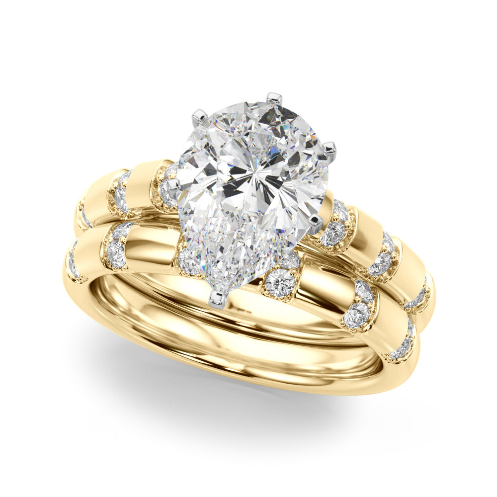 Artisan Sidestone Round Diamond Engagement Ring — 9K/18K Gold & Platinum