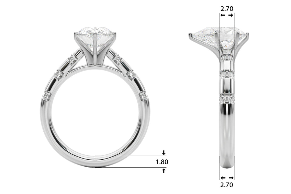Artisan Sidestone Round Diamond Engagement Ring — 9K/18K Gold & Platinum