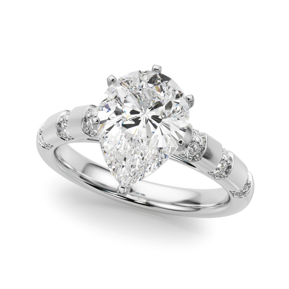 Artisan Sidestone Round Diamond Engagement Ring — 9K/18K Gold & Platinum