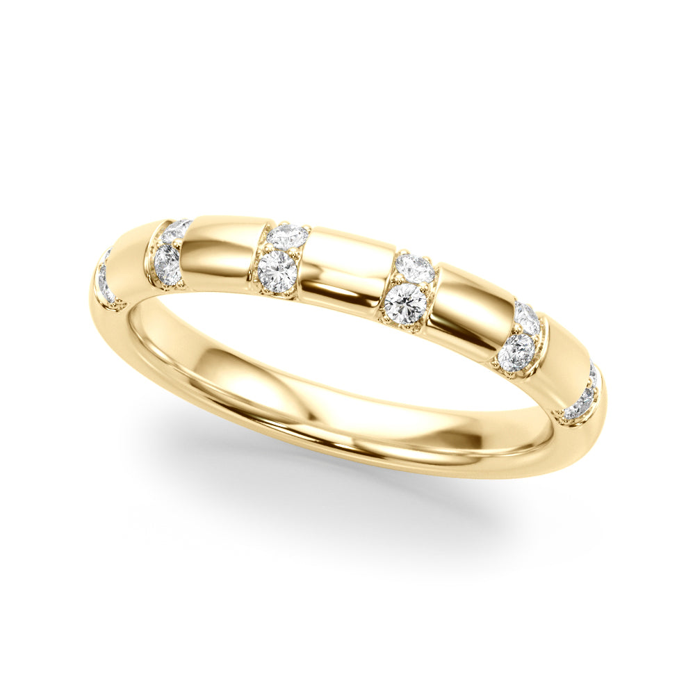Contemporary Half Eternity Ring in Gold & Platinum