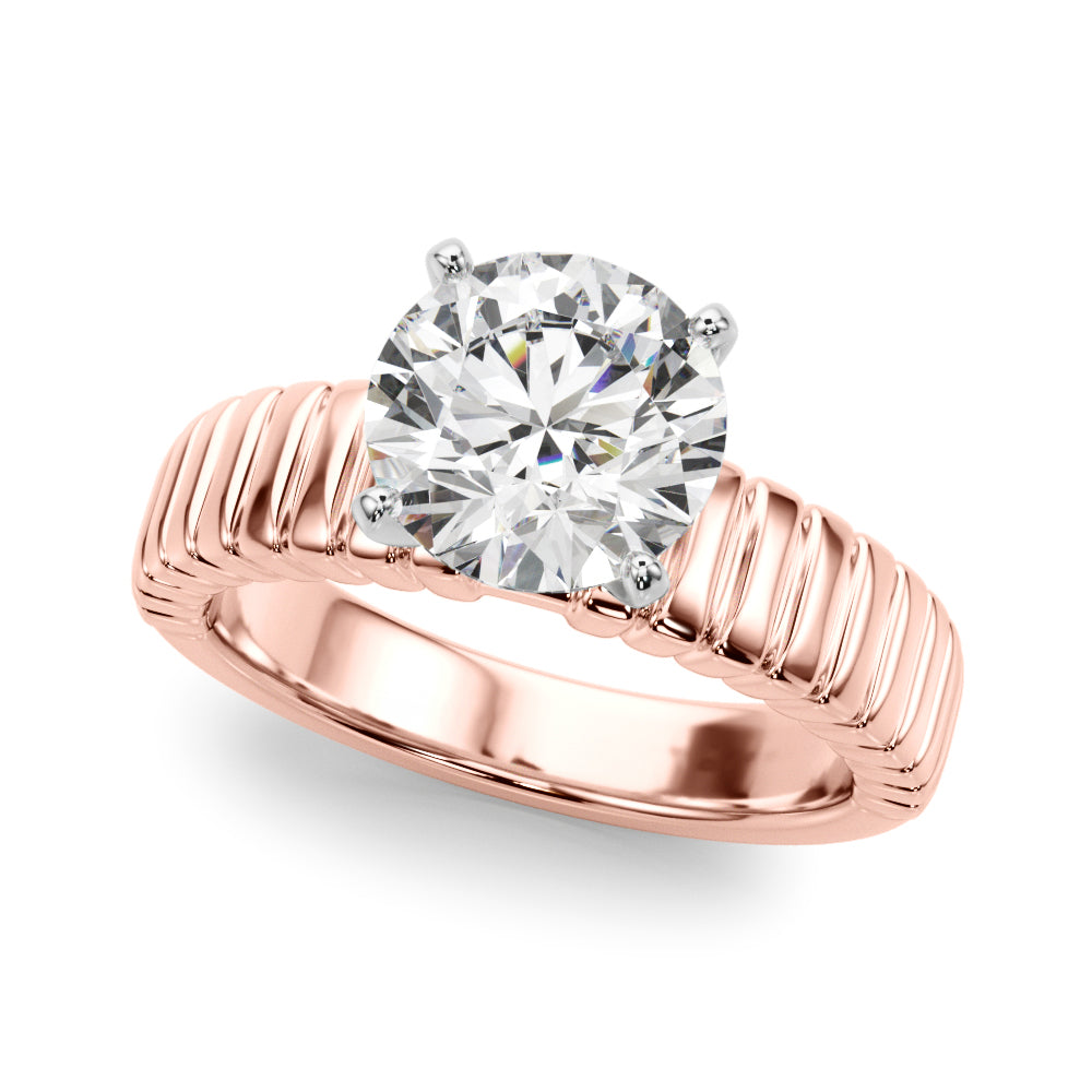 Exquisite Solitaire Round Diamond Engagement Ring — 9K/18K Gold & Platinum