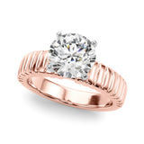 Exquisite Solitaire Round Diamond Engagement Ring — 9K/18K Gold & Platinum