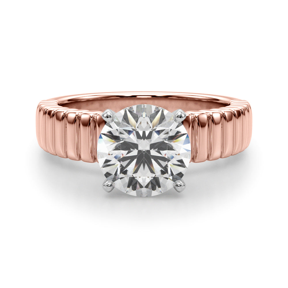 Exquisite Solitaire Round Diamond Engagement Ring — 9K/18K Gold & Platinum