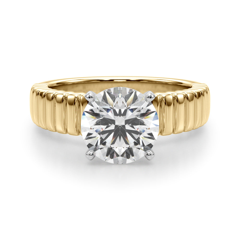 Exquisite Solitaire Round Diamond Engagement Ring — 9K/18K Gold & Platinum