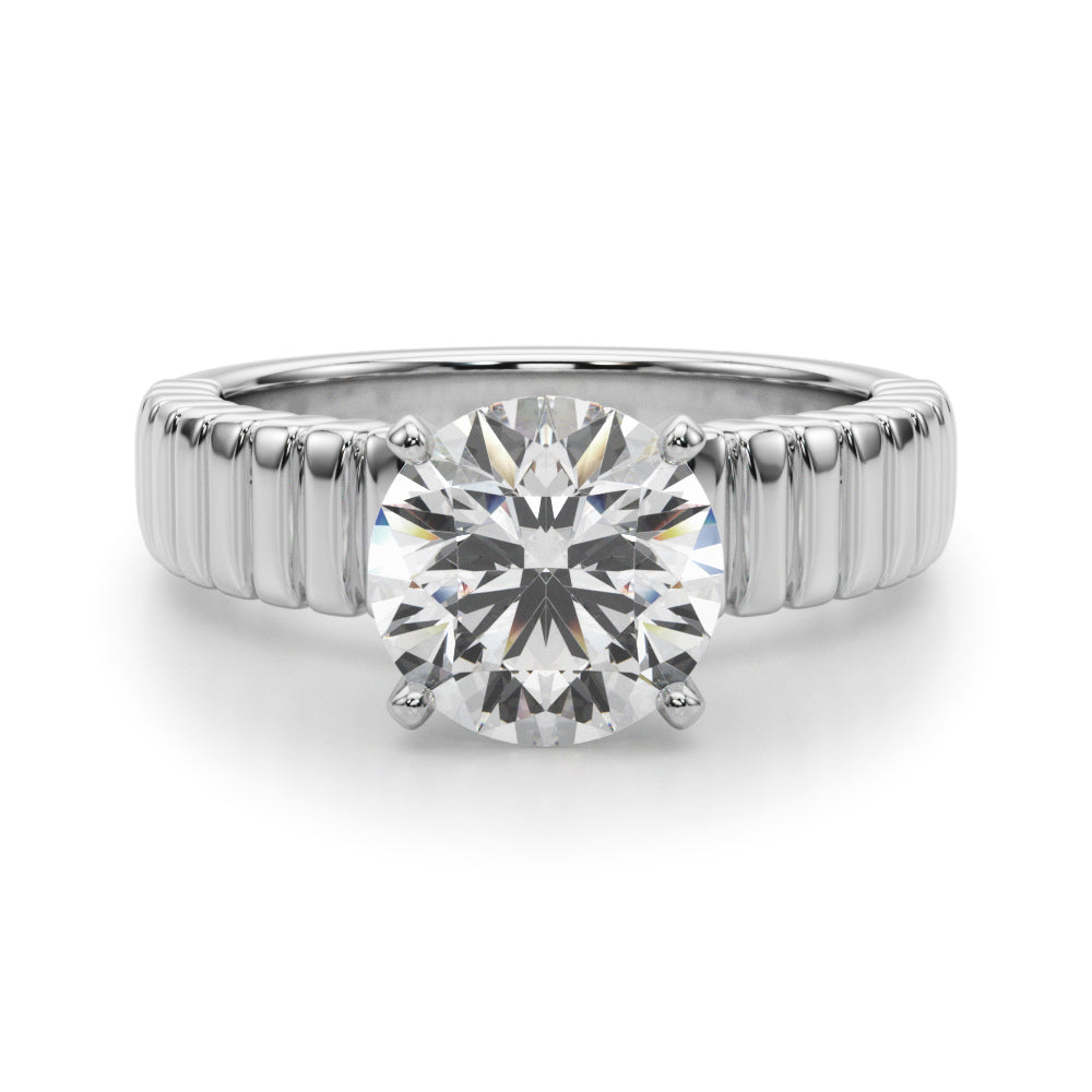 Exquisite Solitaire Round Diamond Engagement Ring — 9K/18K Gold & Platinum