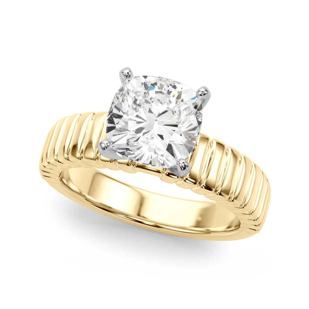 Exquisite Solitaire Round Diamond Engagement Ring — 9K/18K Gold & Platinum