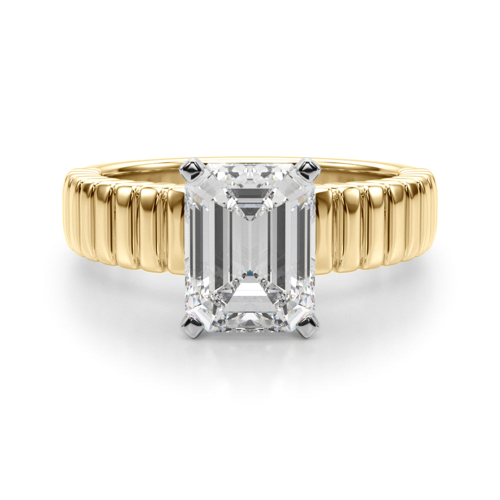 Exquisite Solitaire Round Diamond Engagement Ring — 9K/18K Gold & Platinum