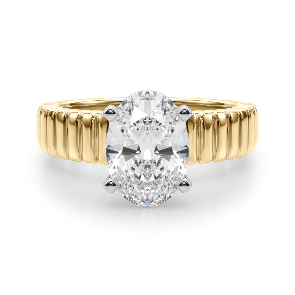 Exquisite Solitaire Round Diamond Engagement Ring — 9K/18K Gold & Platinum