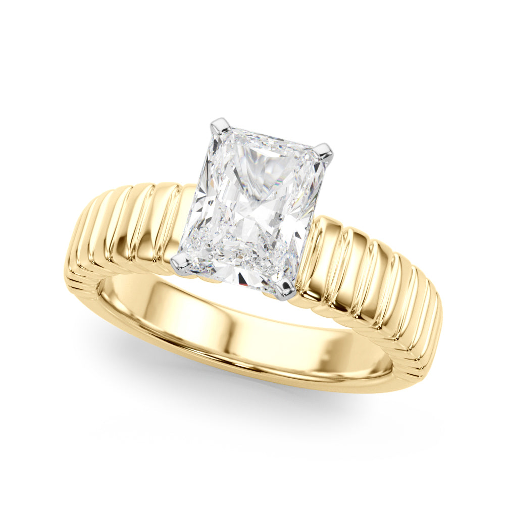 Exquisite Solitaire Round Diamond Engagement Ring — 9K/18K Gold & Platinum
