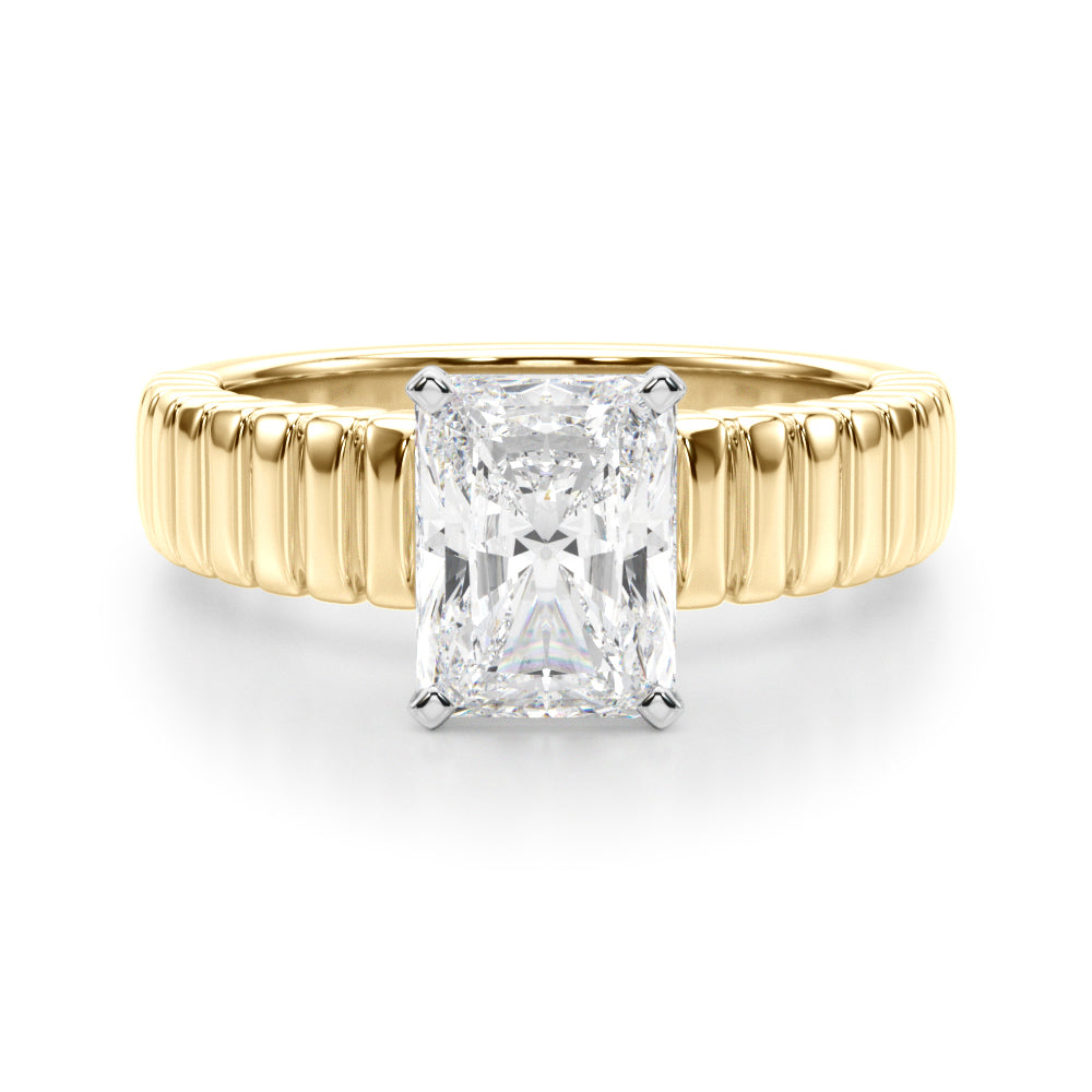 Exquisite Solitaire Round Diamond Engagement Ring — 9K/18K Gold & Platinum