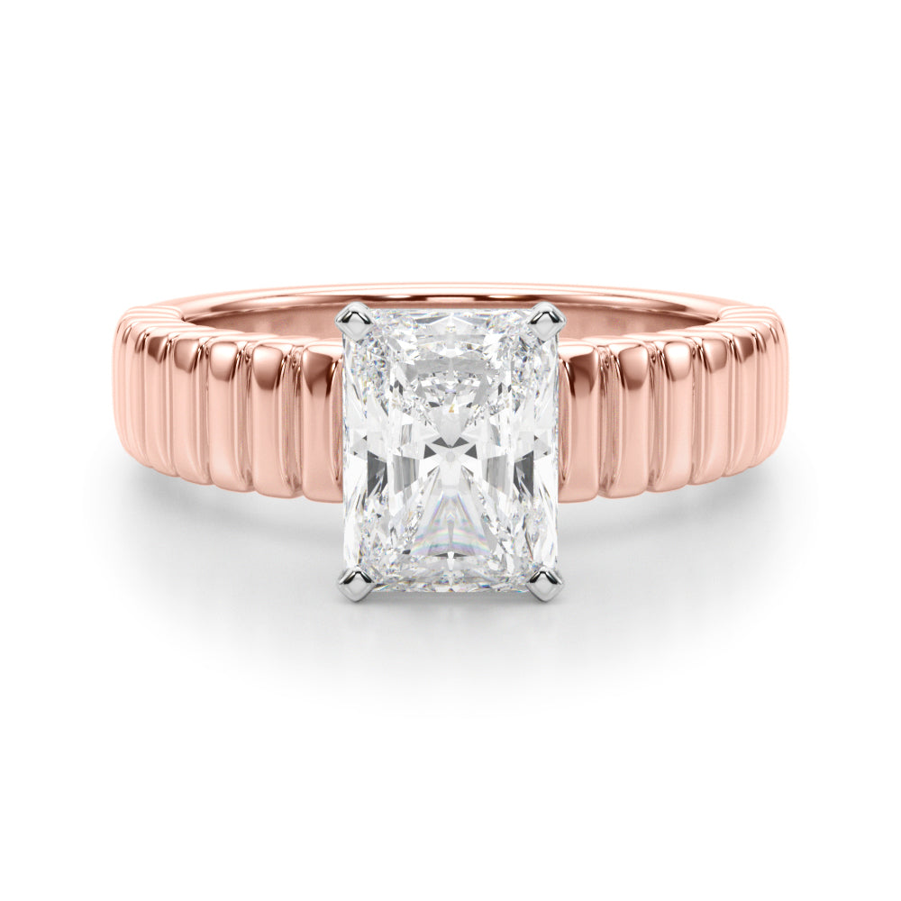 Exquisite Solitaire Round Diamond Engagement Ring — 9K/18K Gold & Platinum