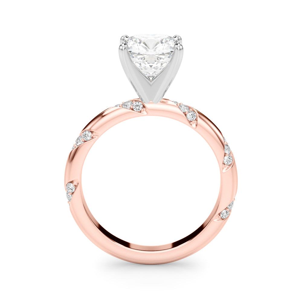Regal Sidestone Round Diamond Engagement Ring — 9K/18K Gold & Platinum