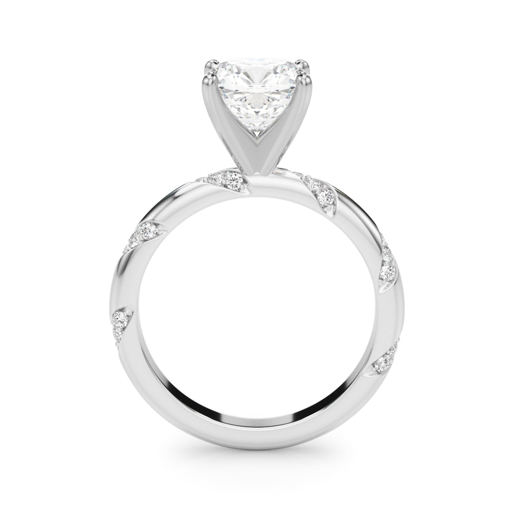 Regal Sidestone Round Diamond Engagement Ring — 9K/18K Gold & Platinum