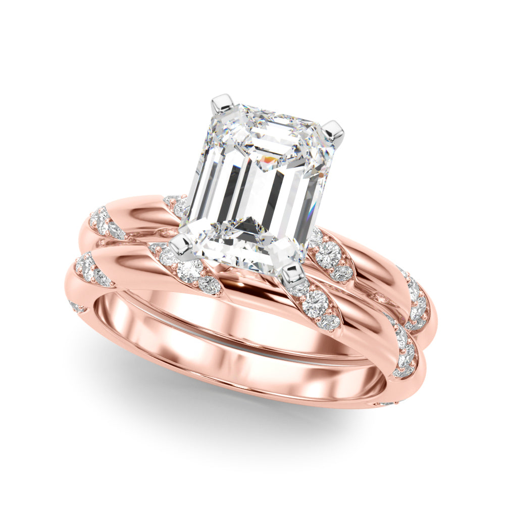 Regal Sidestone Round Diamond Engagement Ring — 9K/18K Gold & Platinum