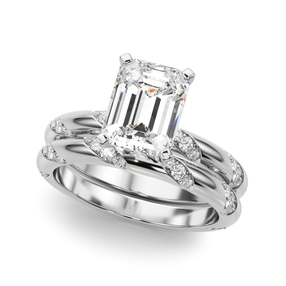 Regal Sidestone Round Diamond Engagement Ring — 9K/18K Gold & Platinum