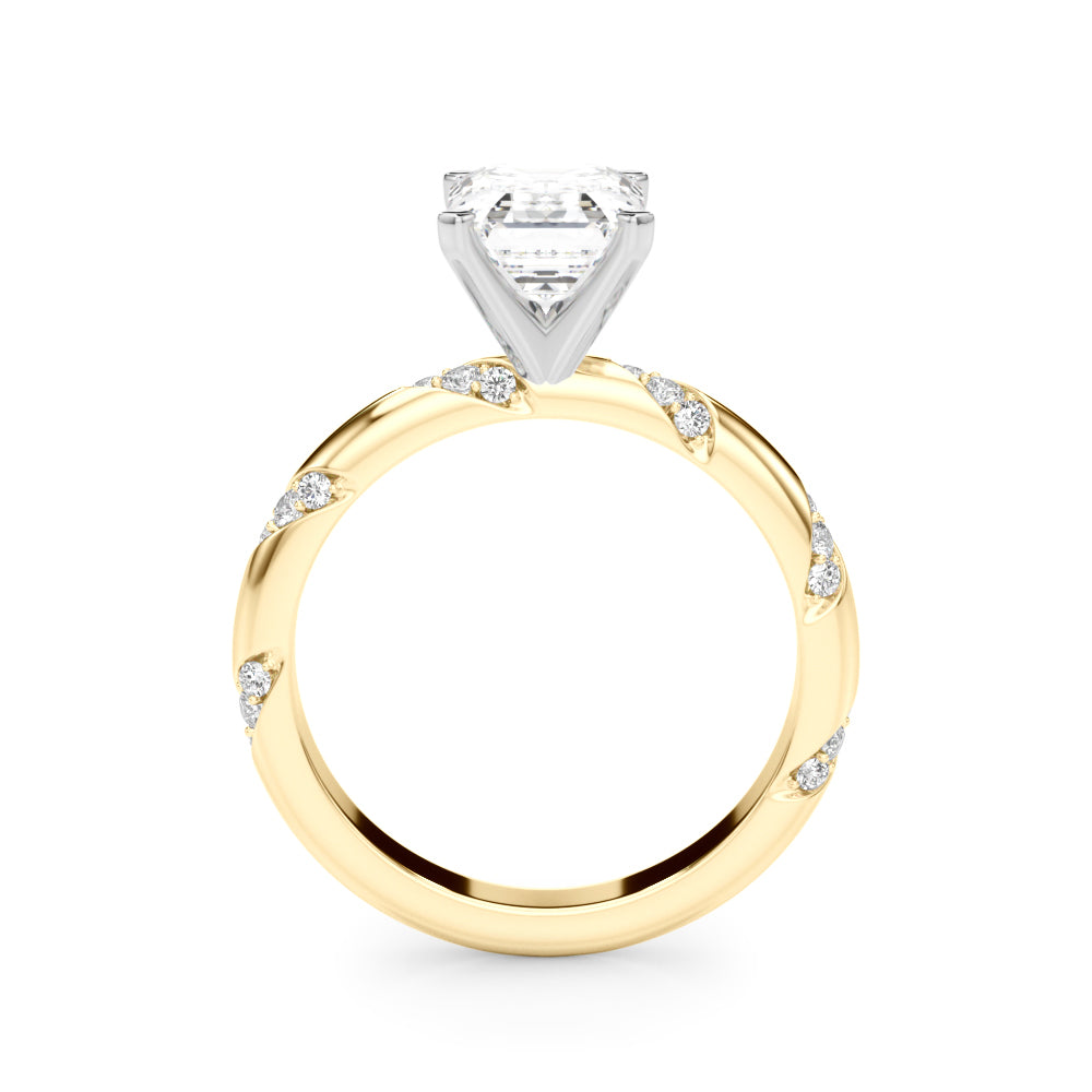 Regal Sidestone Round Diamond Engagement Ring — 9K/18K Gold & Platinum