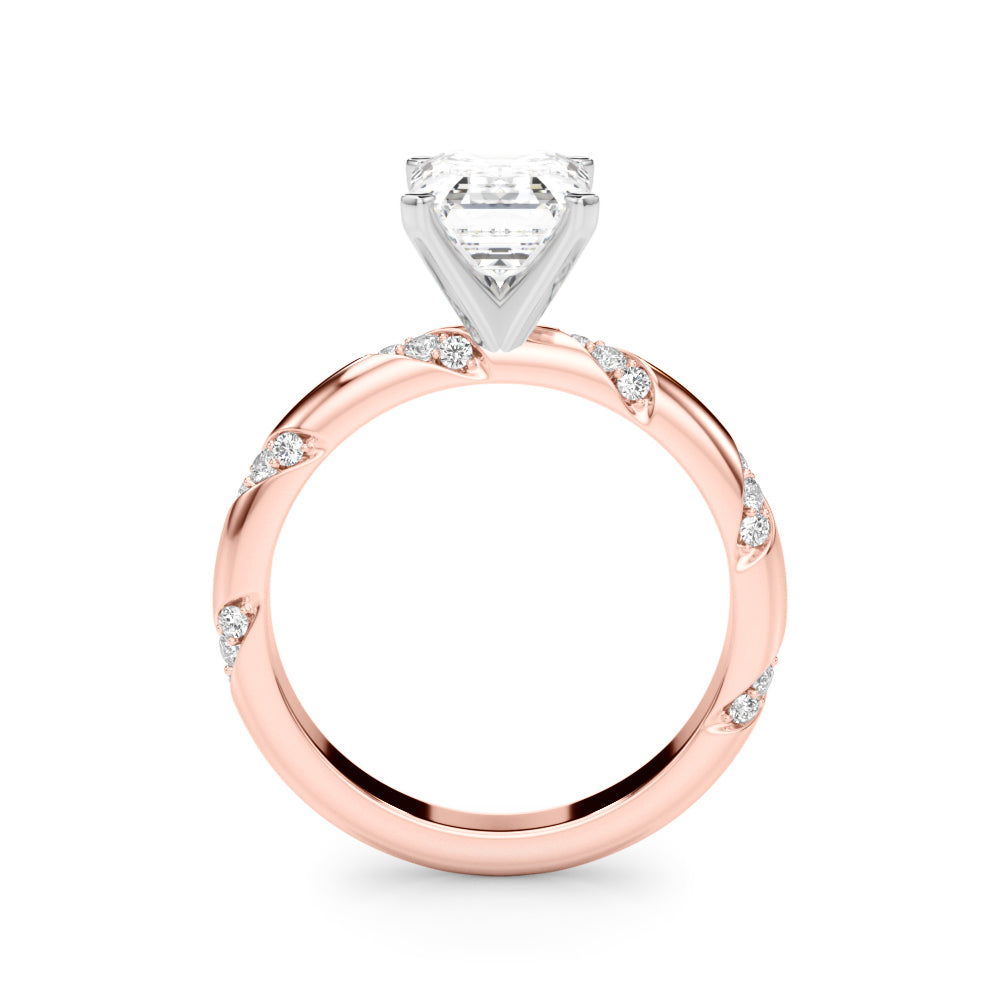 Regal Sidestone Round Diamond Engagement Ring — 9K/18K Gold & Platinum