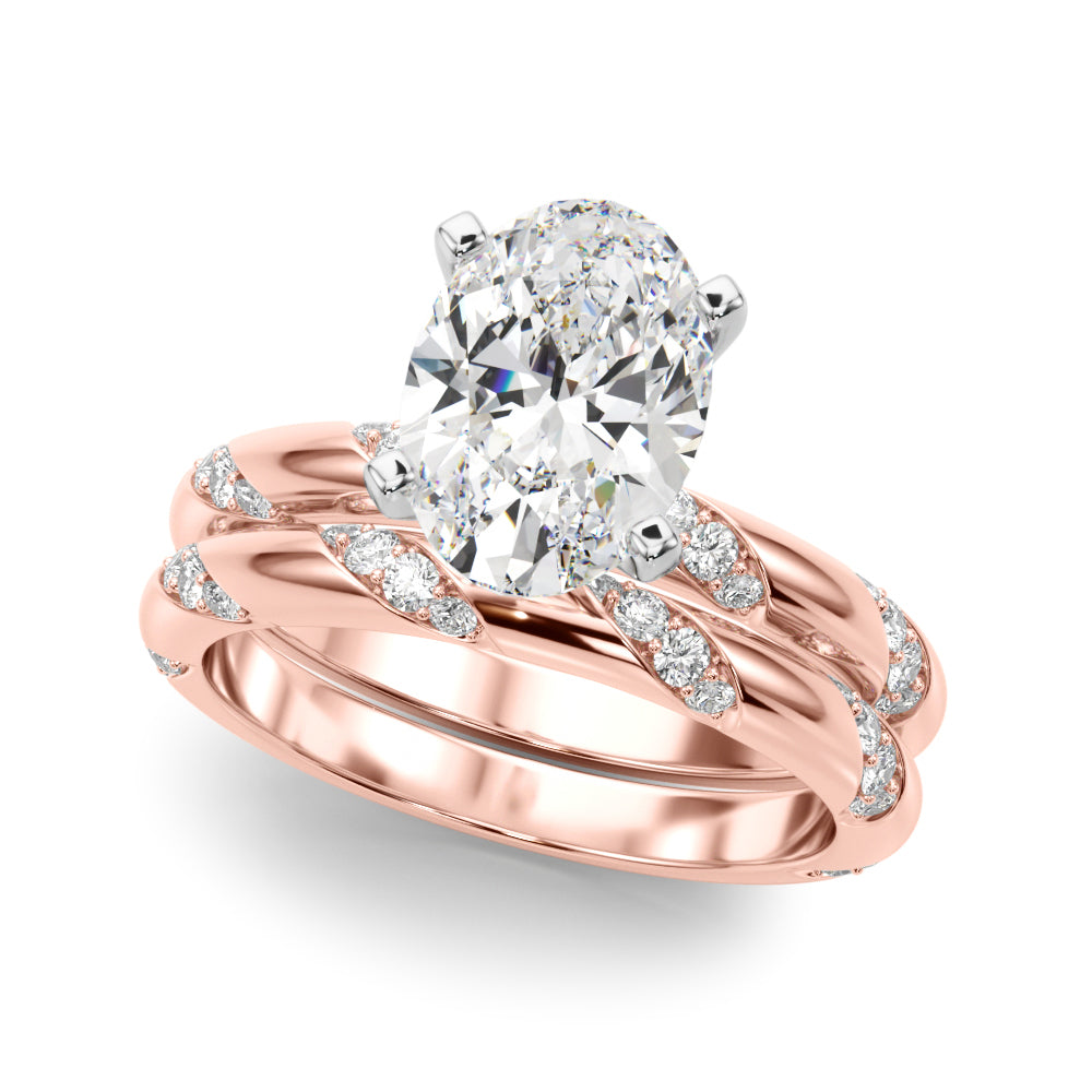 Regal Sidestone Round Diamond Engagement Ring — 9K/18K Gold & Platinum
