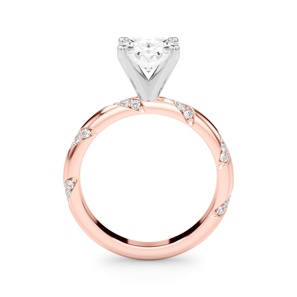 Regal Sidestone Round Diamond Engagement Ring — 9K/18K Gold & Platinum