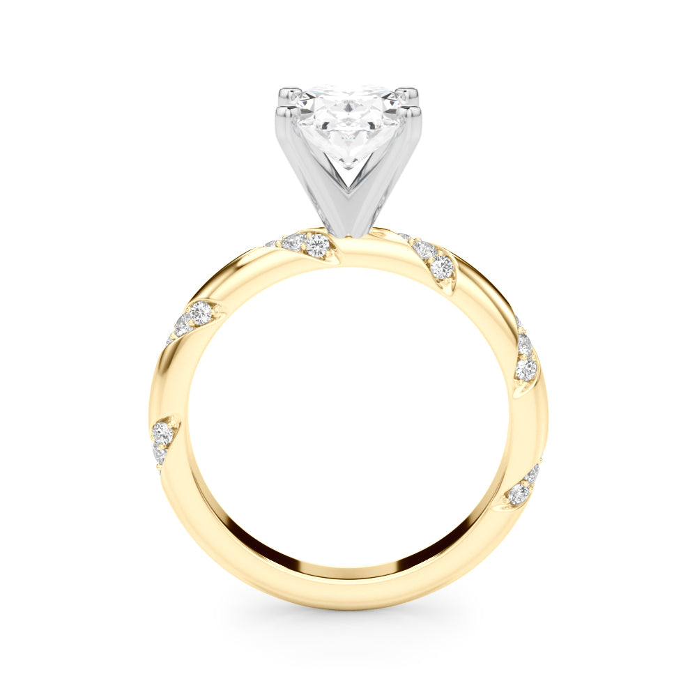 Regal Sidestone Round Diamond Engagement Ring — 9K/18K Gold & Platinum