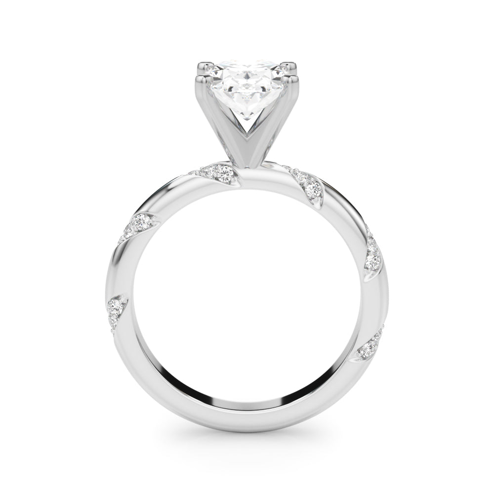 Regal Sidestone Round Diamond Engagement Ring — 9K/18K Gold & Platinum