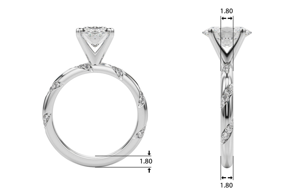 Regal Sidestone Round Diamond Engagement Ring — 9K/18K Gold & Platinum