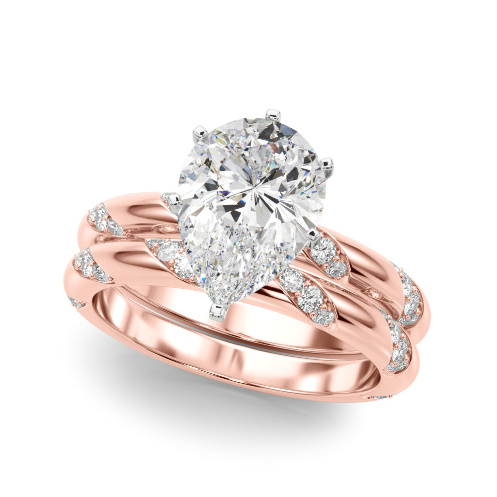 Regal Sidestone Round Diamond Engagement Ring — 9K/18K Gold & Platinum