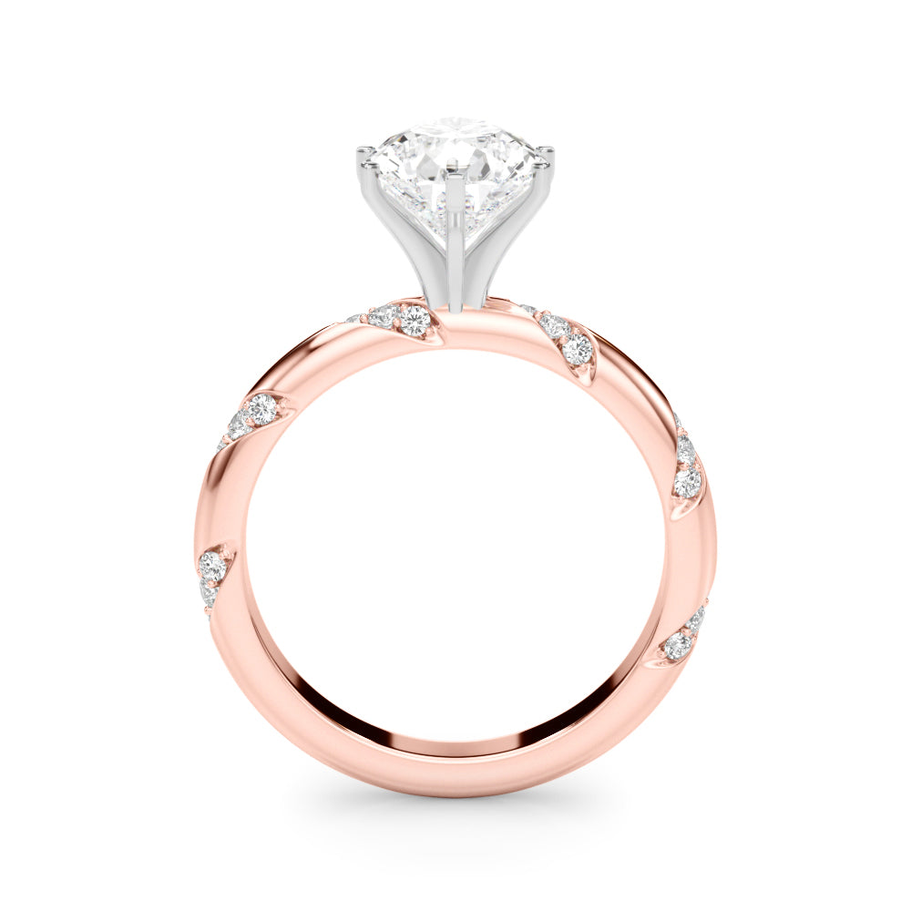 Regal Sidestone Round Diamond Engagement Ring — 9K/18K Gold & Platinum