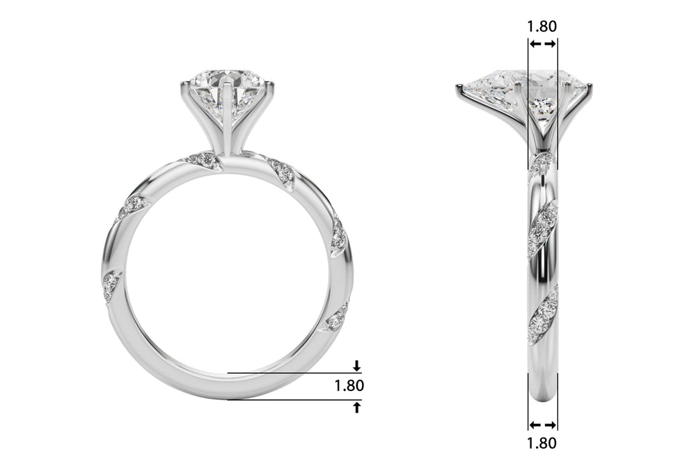 Regal Sidestone Round Diamond Engagement Ring — 9K/18K Gold & Platinum