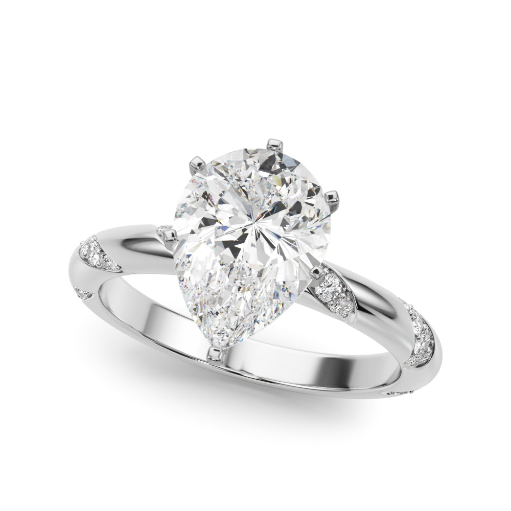 Regal Sidestone Round Diamond Engagement Ring — 9K/18K Gold & Platinum