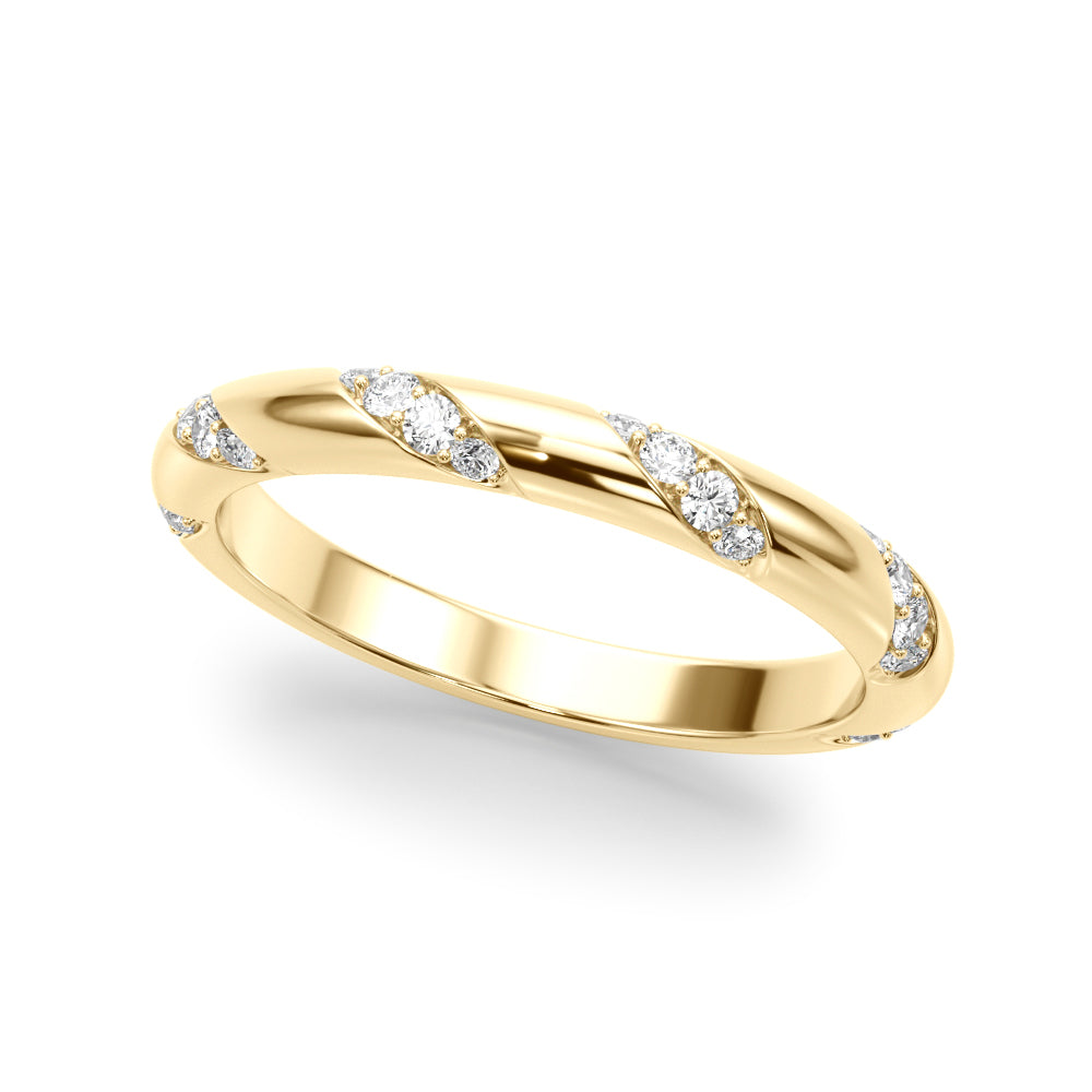 Diamond Accented Half Eternity Ring in Gold & Platinum