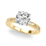 Sophisticated Sidestone Round Diamond Engagement Ring — 9K/18K Gold & Platinum