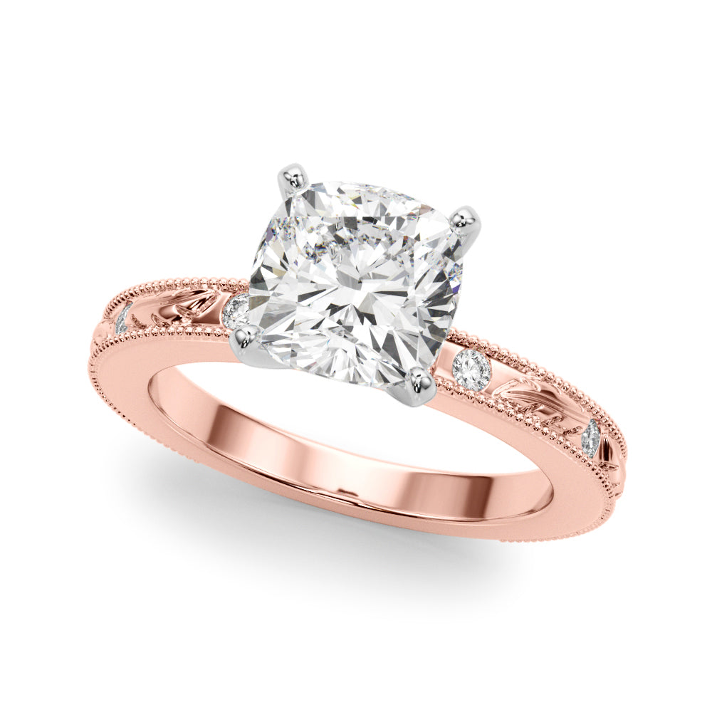 Sophisticated Sidestone Round Diamond Engagement Ring — 9K/18K Gold & Platinum