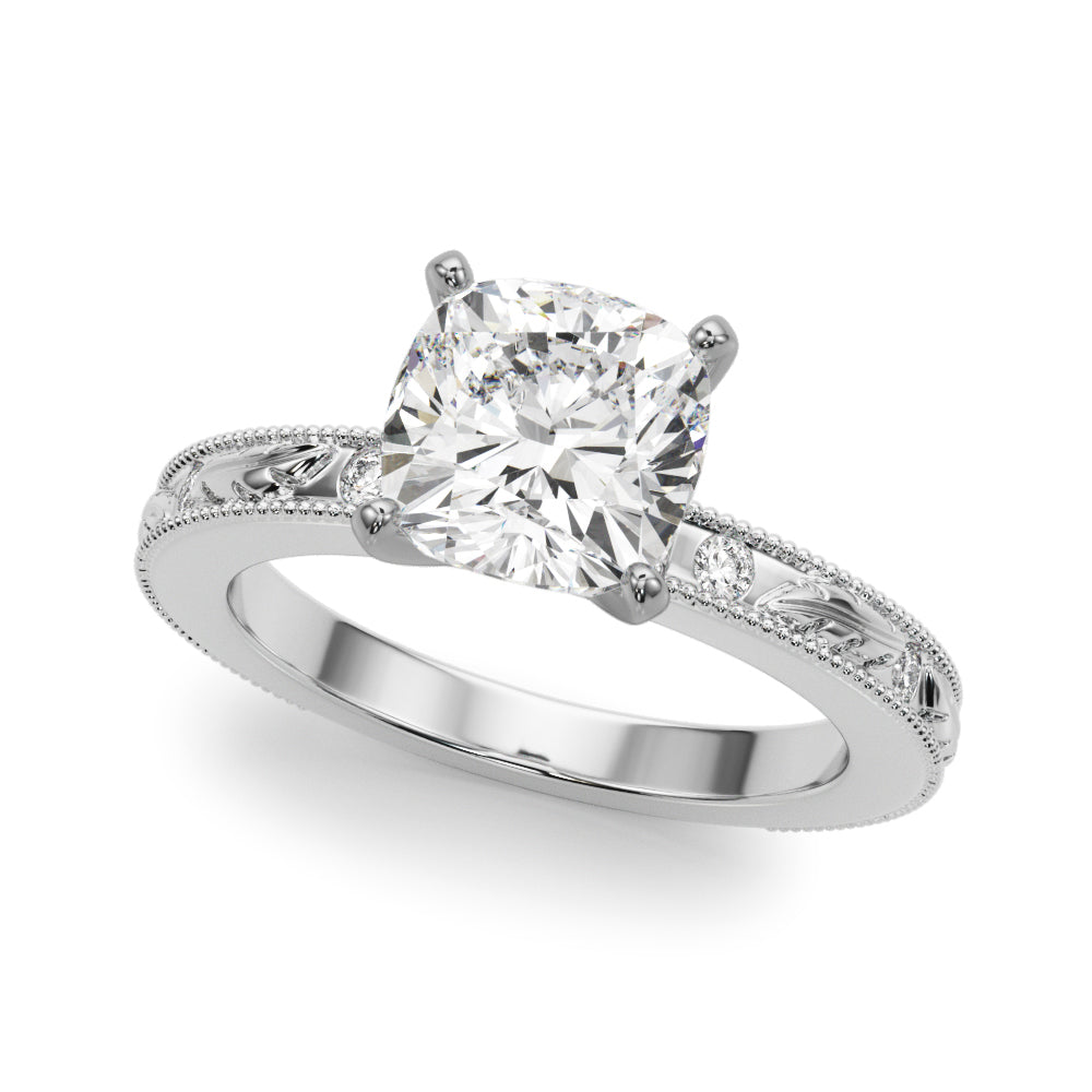 Sophisticated Sidestone Round Diamond Engagement Ring — 9K/18K Gold & Platinum