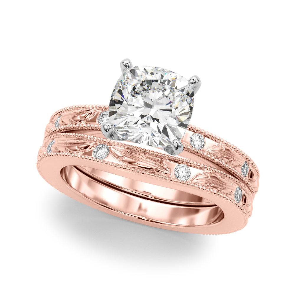 Sophisticated Sidestone Round Diamond Engagement Ring — 9K/18K Gold & Platinum
