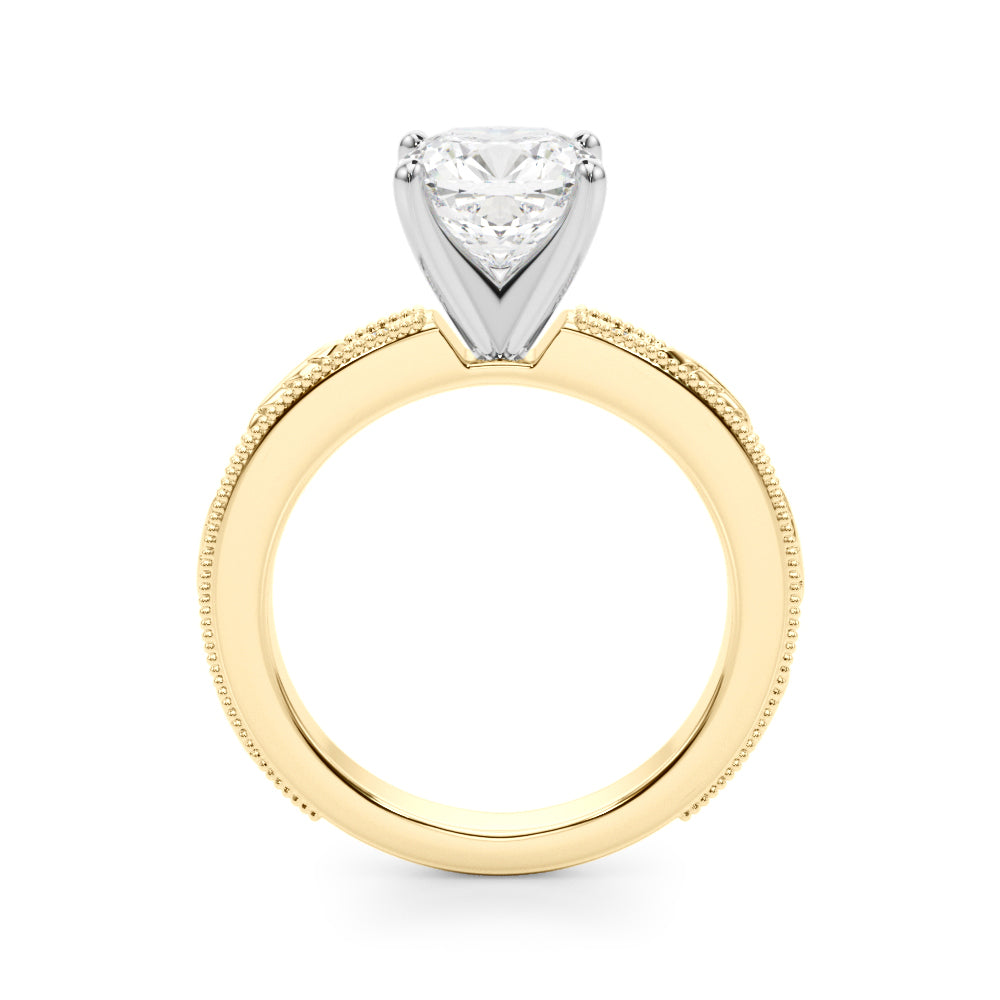 Sophisticated Sidestone Round Diamond Engagement Ring — 9K/18K Gold & Platinum