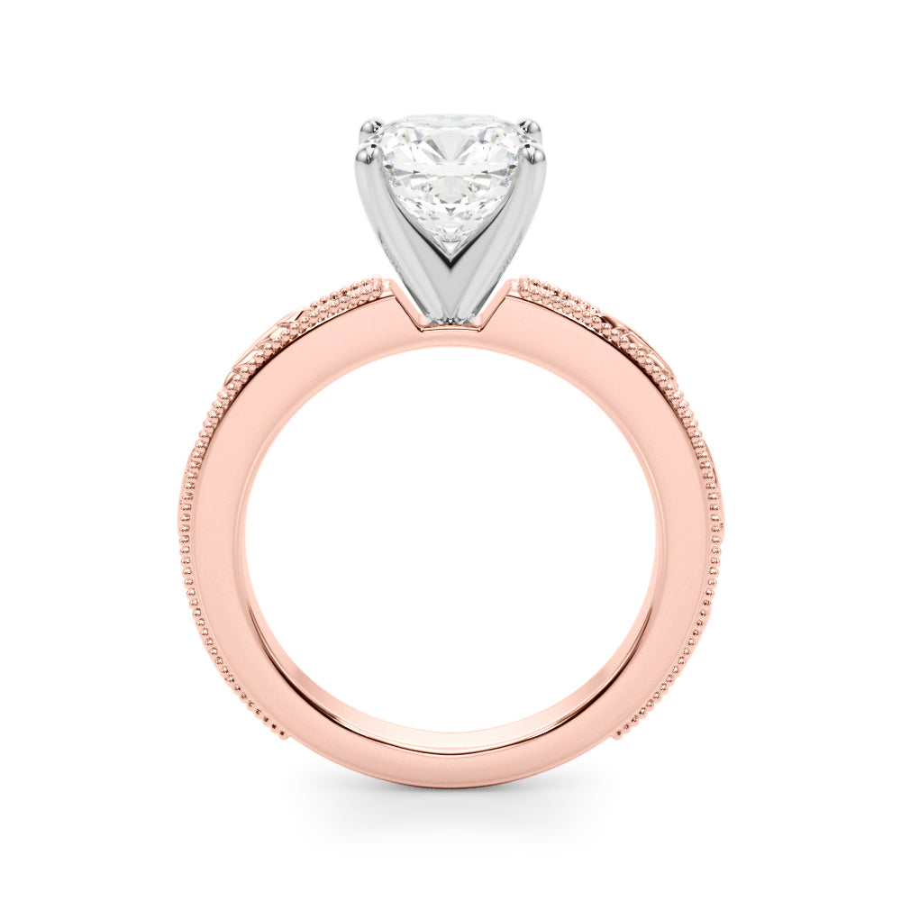 Sophisticated Sidestone Round Diamond Engagement Ring — 9K/18K Gold & Platinum