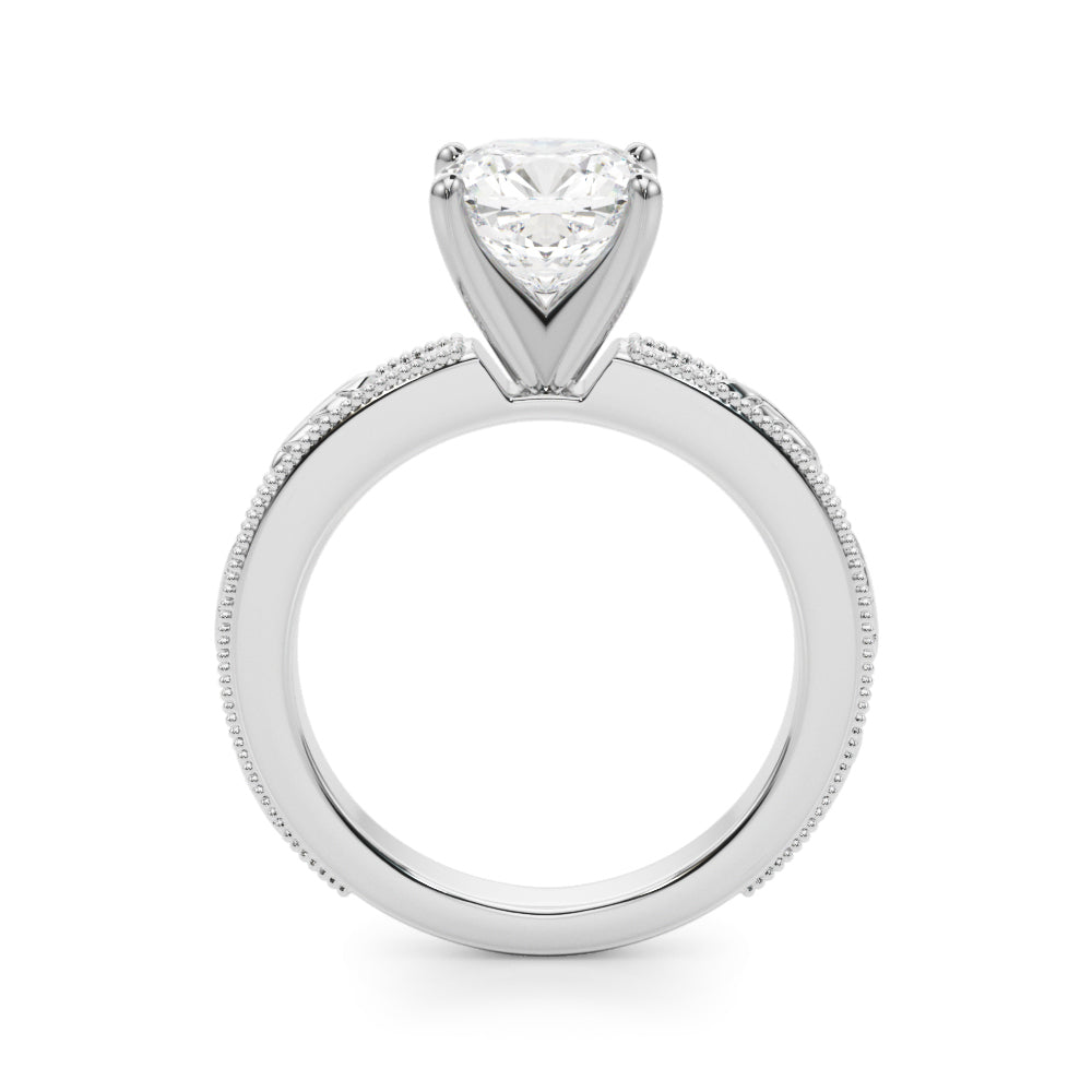 Sophisticated Sidestone Round Diamond Engagement Ring — 9K/18K Gold & Platinum