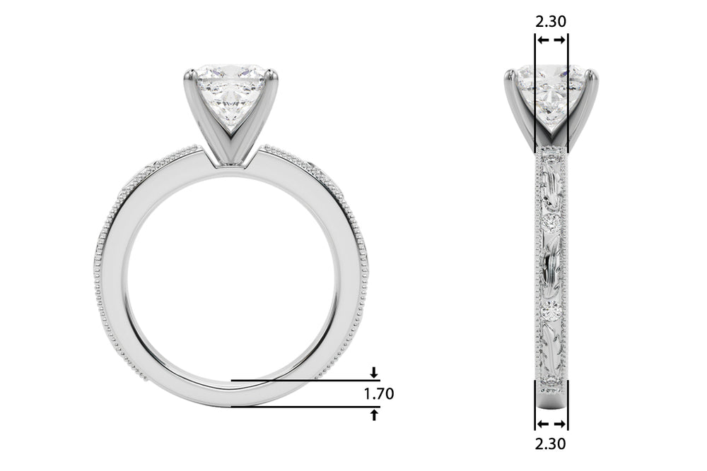 Sophisticated Sidestone Round Diamond Engagement Ring — 9K/18K Gold & Platinum