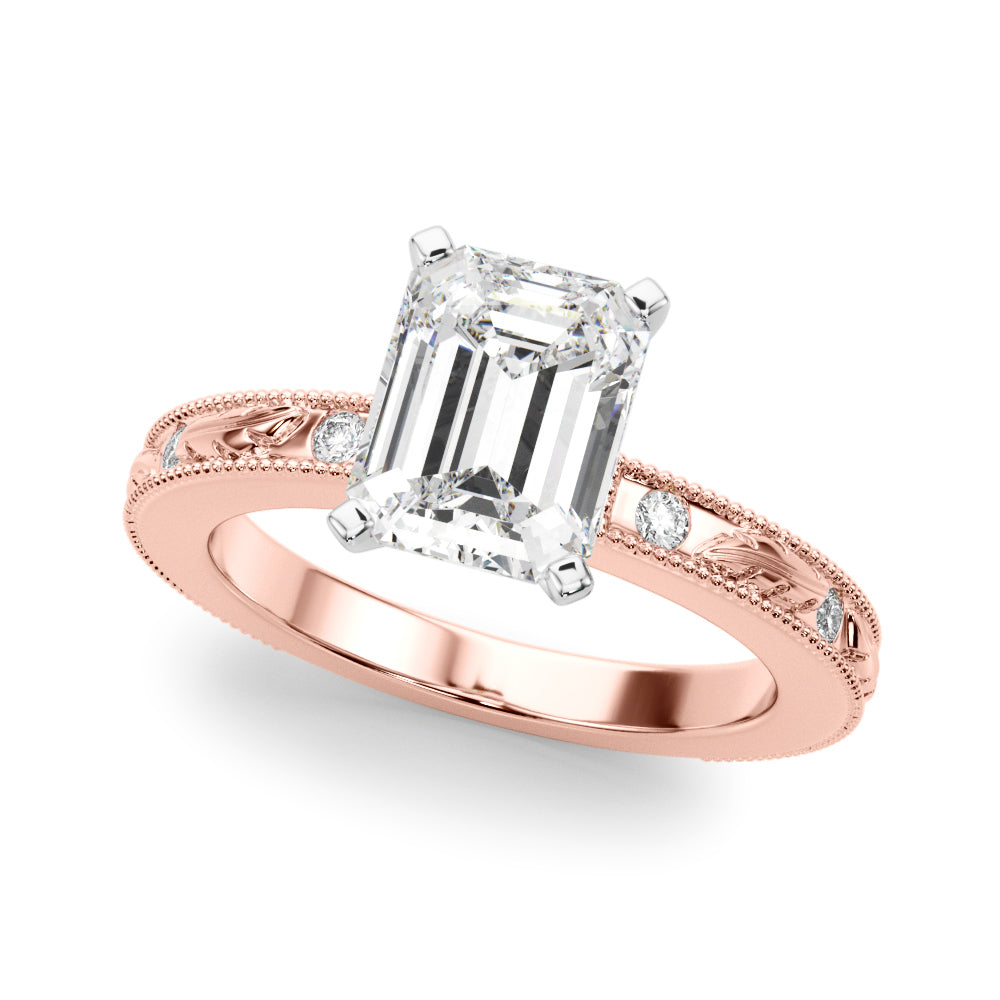 Sophisticated Sidestone Round Diamond Engagement Ring — 9K/18K Gold & Platinum