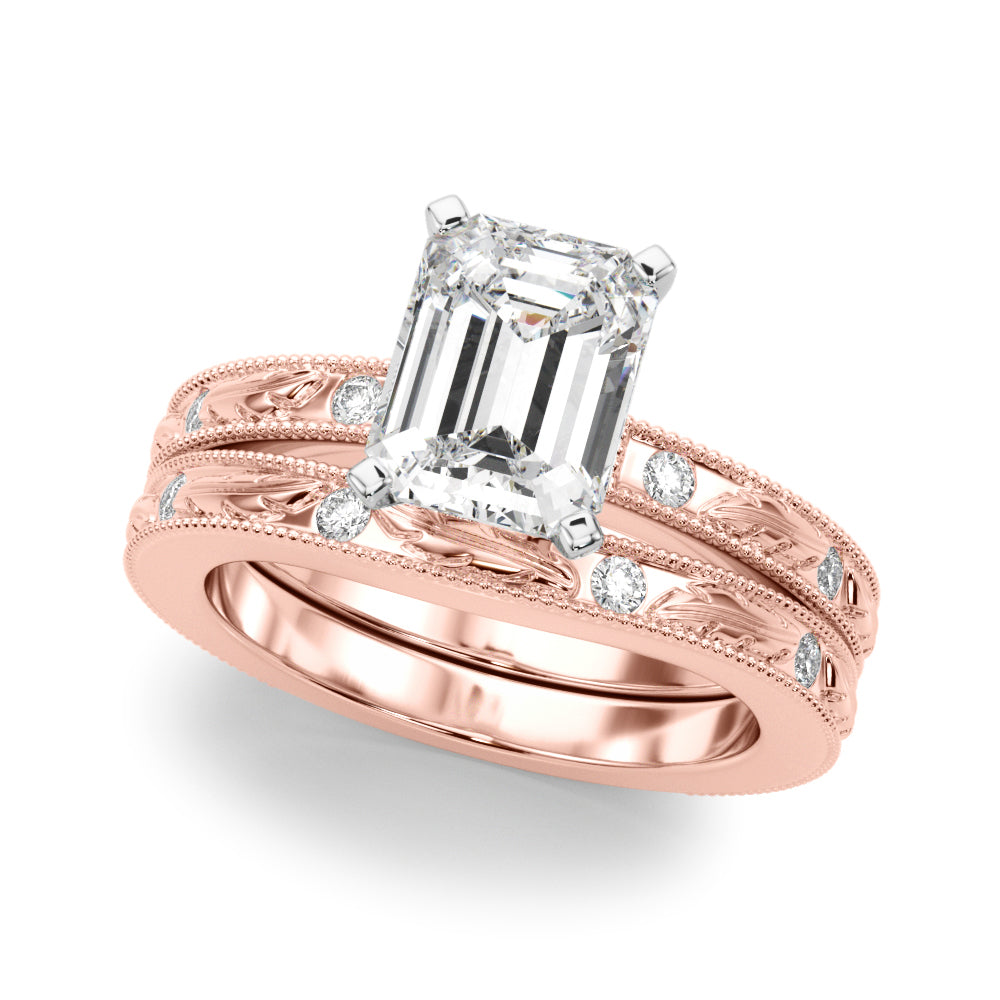 Sophisticated Sidestone Round Diamond Engagement Ring — 9K/18K Gold & Platinum