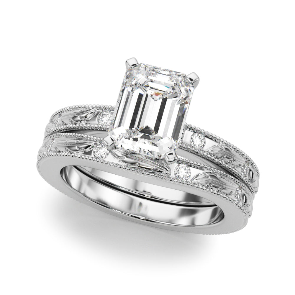 Sophisticated Sidestone Round Diamond Engagement Ring — 9K/18K Gold & Platinum