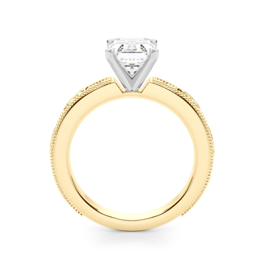 Sophisticated Sidestone Round Diamond Engagement Ring — 9K/18K Gold & Platinum