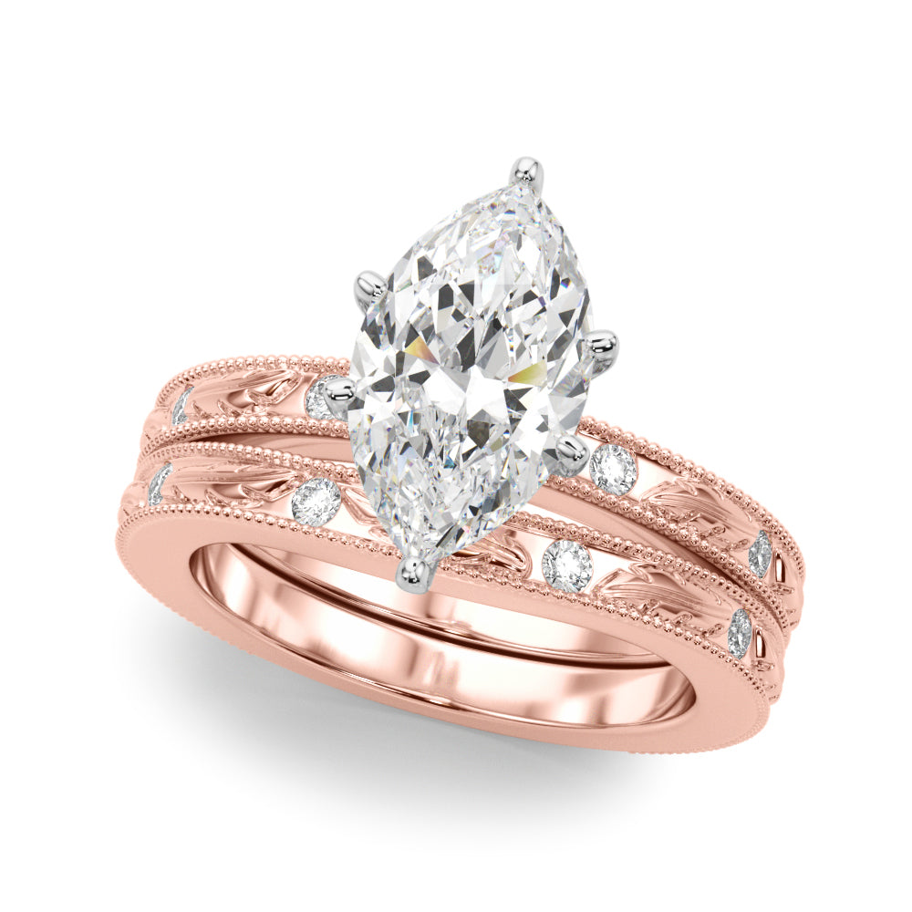 Sophisticated Sidestone Round Diamond Engagement Ring — 9K/18K Gold & Platinum