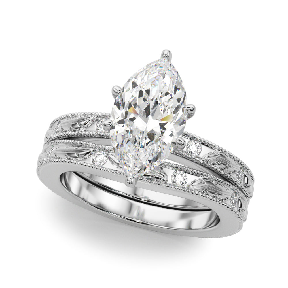 Sophisticated Sidestone Round Diamond Engagement Ring — 9K/18K Gold & Platinum