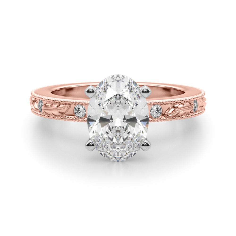 Sophisticated Sidestone Round Diamond Engagement Ring — 9K/18K Gold & Platinum