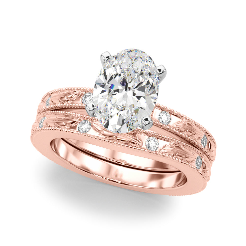 Sophisticated Sidestone Round Diamond Engagement Ring — 9K/18K Gold & Platinum